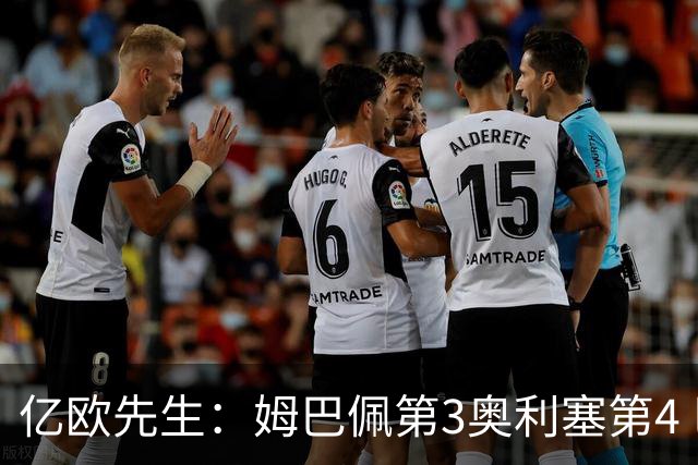 亿欧先生：姆巴佩第3奥利塞第4 巴黎5人巴萨蓝军4人